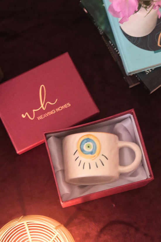 Abstract Evil eye mug in a Gift Box handmade in india