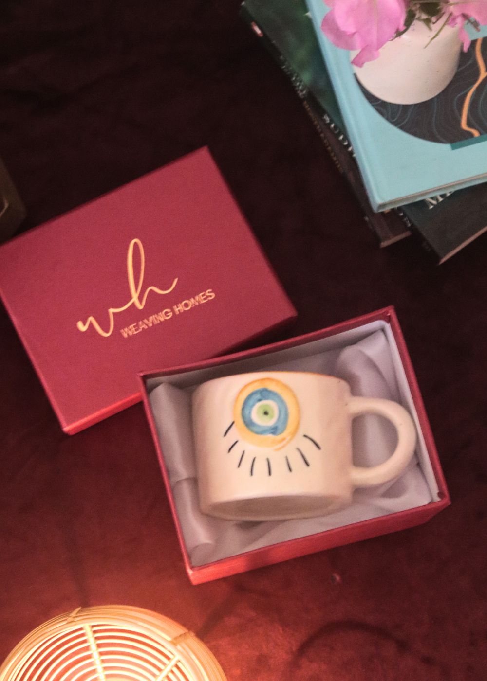 Abstract Evil eye mug in a Gift Box handmade in india