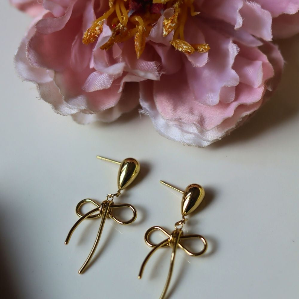 Anti tarnish Minimal Bow Earrings