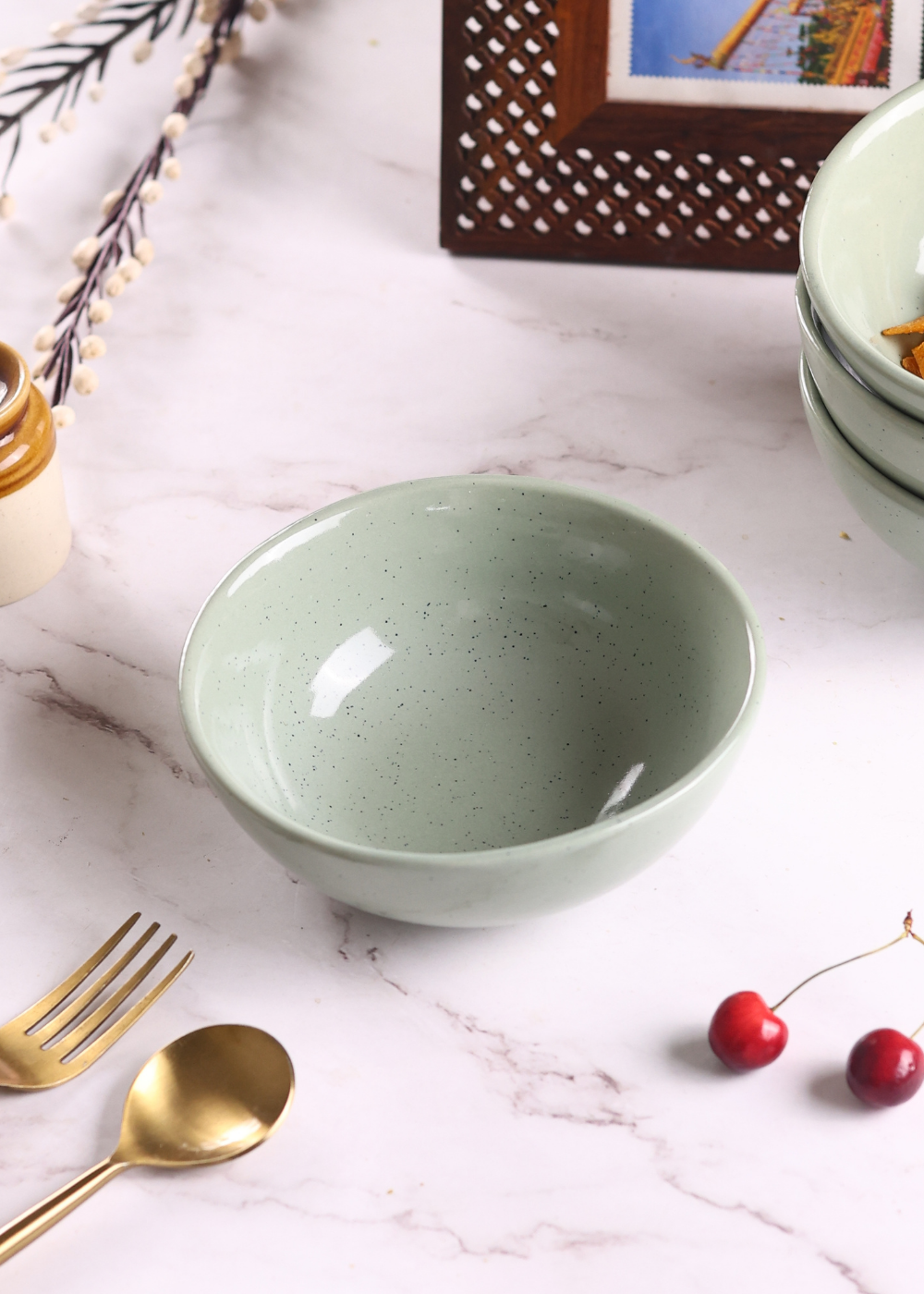 Dinnerware bowl sage green color 