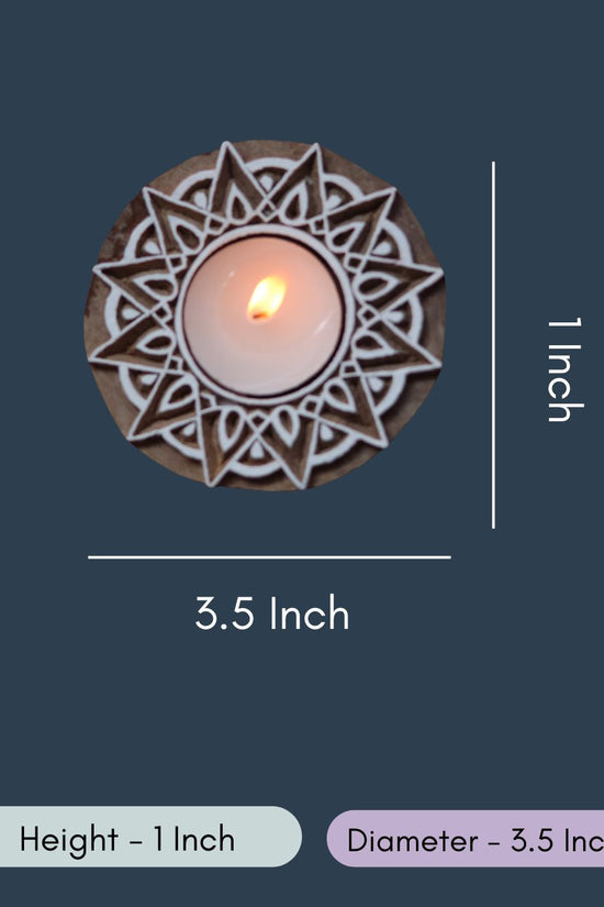 Wooden Mandala Tea Light Holder