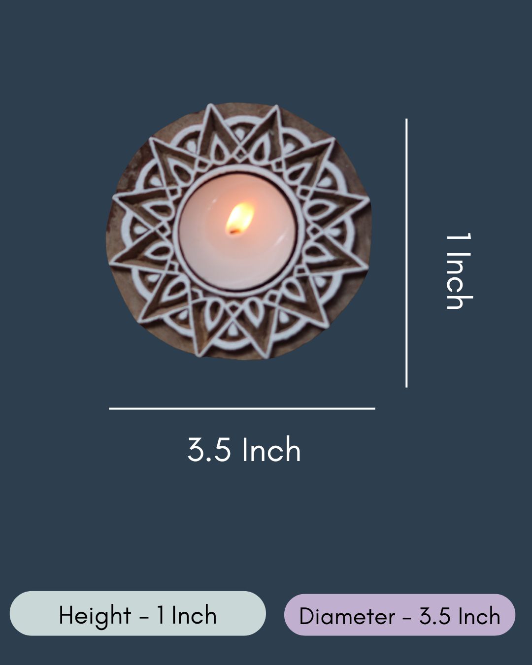 Wooden Mandala Tea Light Holder