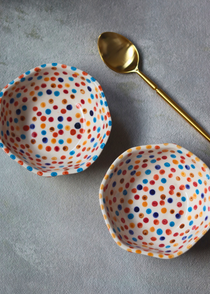 Mini colorfull polka bowls 