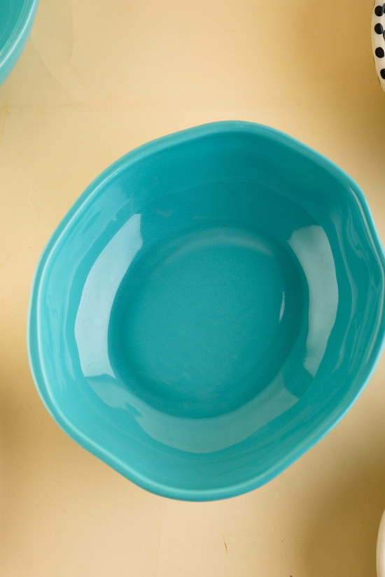 Handmade kitchenware teal bowl 