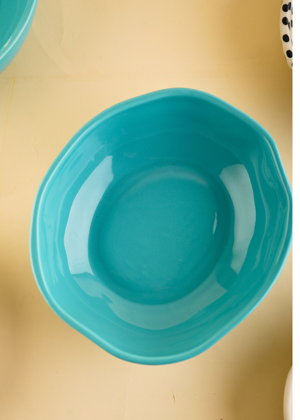 Handmade kitchenware teal bowl 