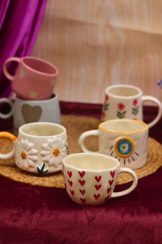 Set of 6 Berry & Bloom Love Mugs (for the price of 5) made by ceramic