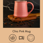 Chic pink coffee mug handmade 