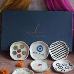 Set of 6 Classic Dessert Plates (for the price of 5) Diwali Gift Box made by ceramic