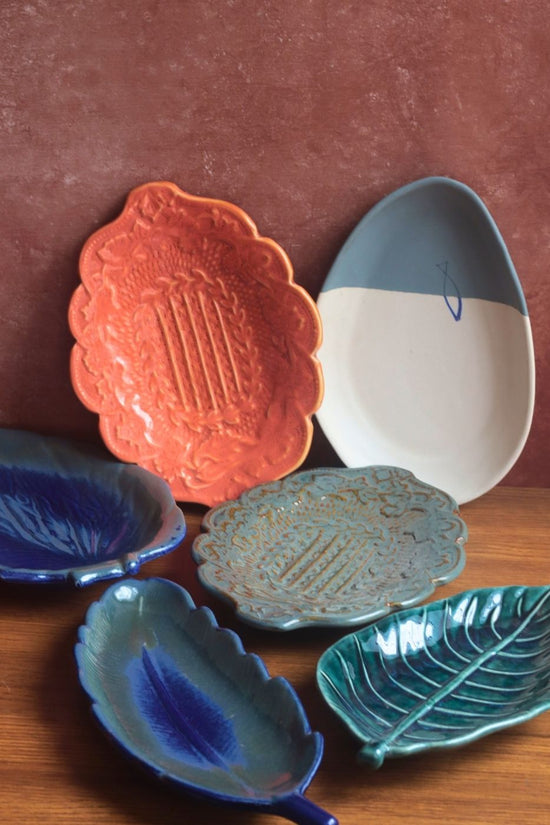 Set of 6 Textured Plates (for the price of 5) handmade in india
