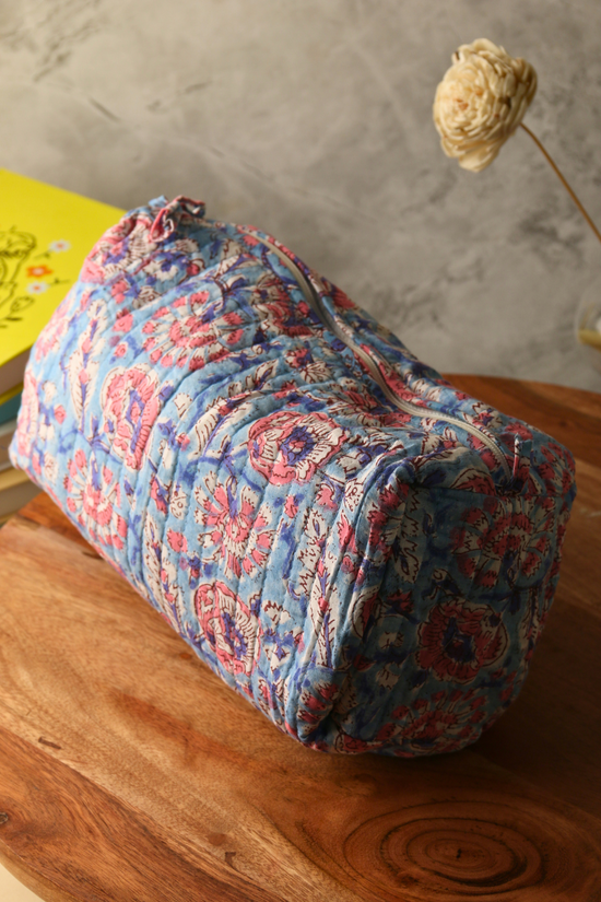 Toiletry bag blue floral