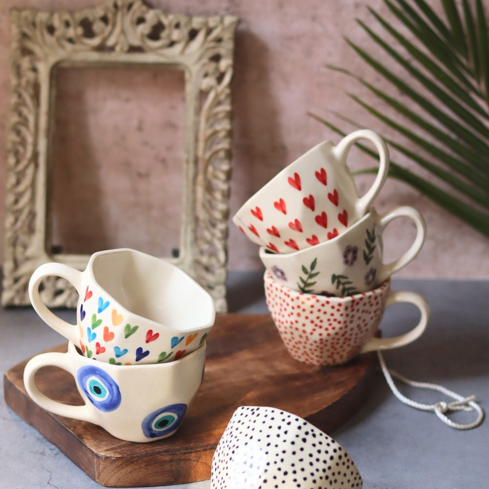 Set of 6 Handpainted Mugs (for the price of 5) made by ceramic