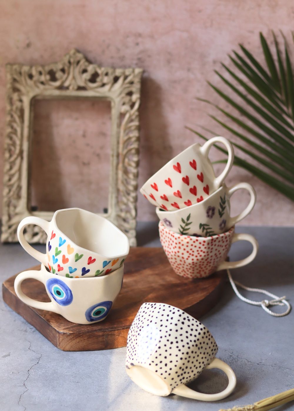 Set of 6 Handpainted Mugs (for the price of 5) made by ceramic