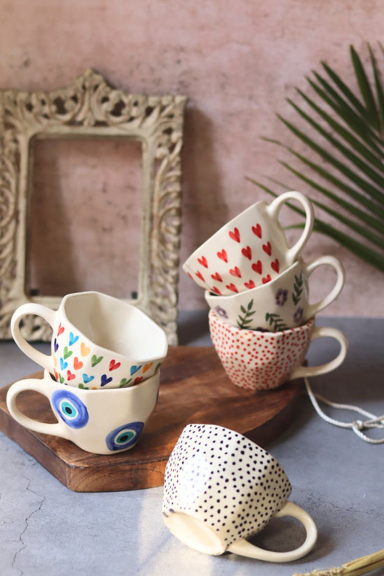 Set of 6 Handpainted Mugs (for the price of 5) made by ceramic