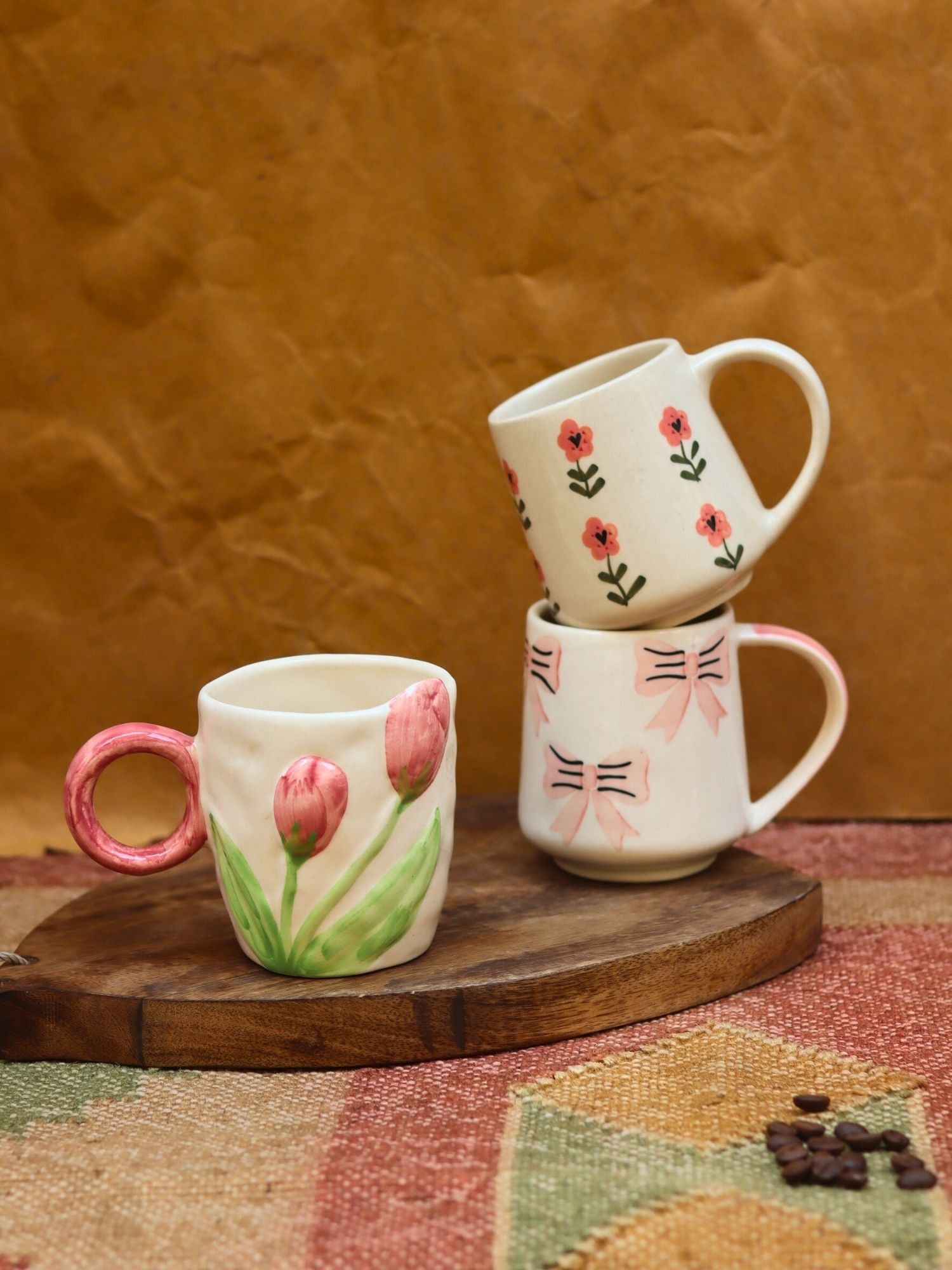 Set of 3 - Floral Brew Mugs combo with premium quality material