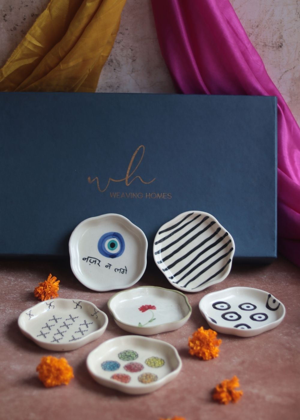 Set of 6 Classic Dessert Plates (for the price of 5) Diwali Gift Box premium quality gift hamper