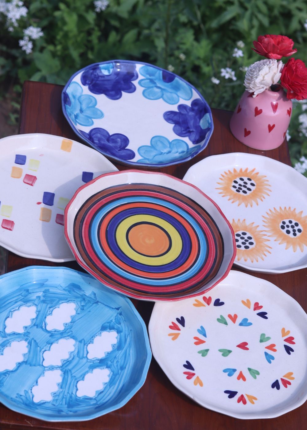 Set of 6 Pastel Delight Snack Plates (for the price of 5) made by ceramic