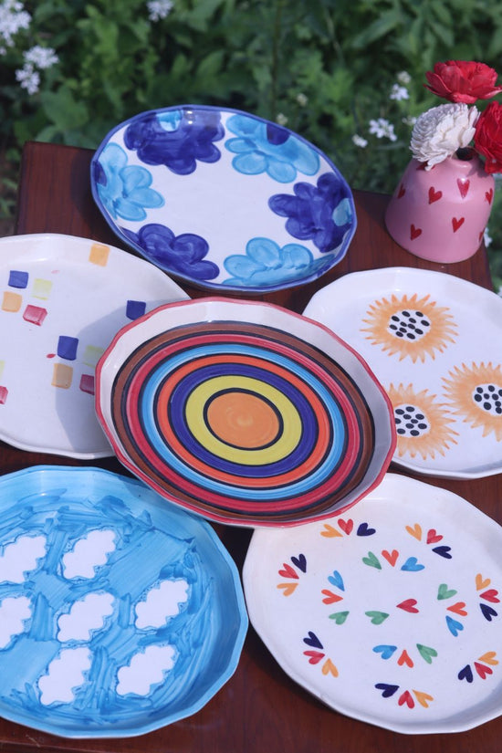 Set of 6 Pastel Delight Snack Plates (for the price of 5) made by ceramic