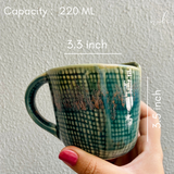 Green bori coffee mug height & breadth
