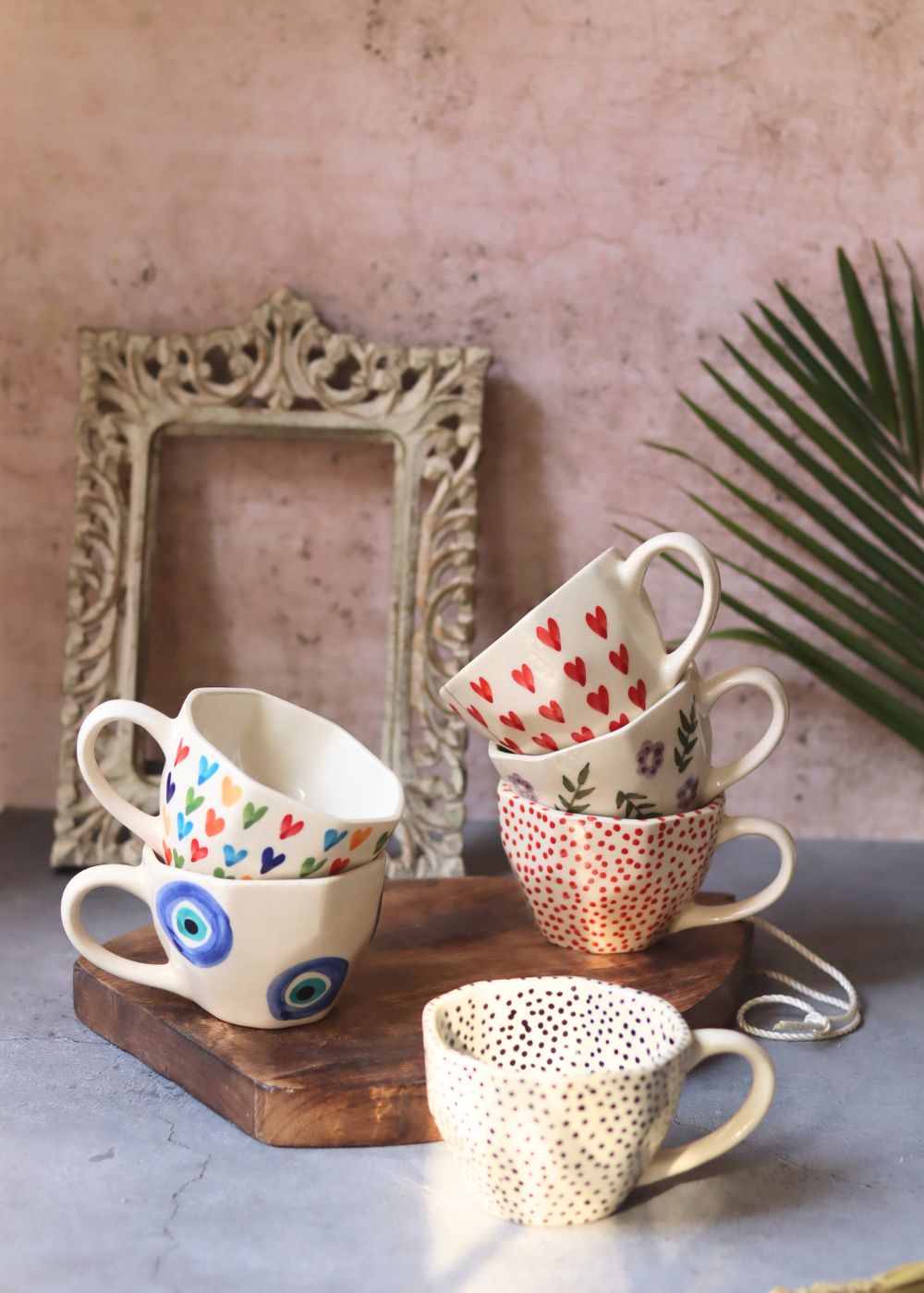 Set of 6 Handpainted Mugs (for the price of 5) with premium quality material