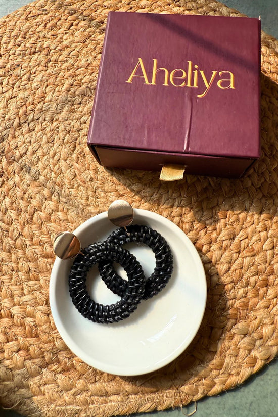 handmade Classic Black Hoops