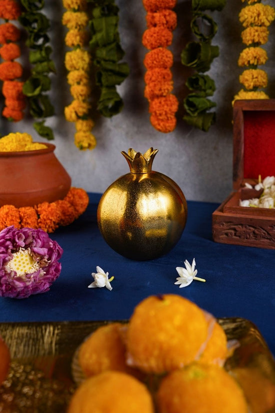 Gold Pomegranate Decor Accent handmade in india