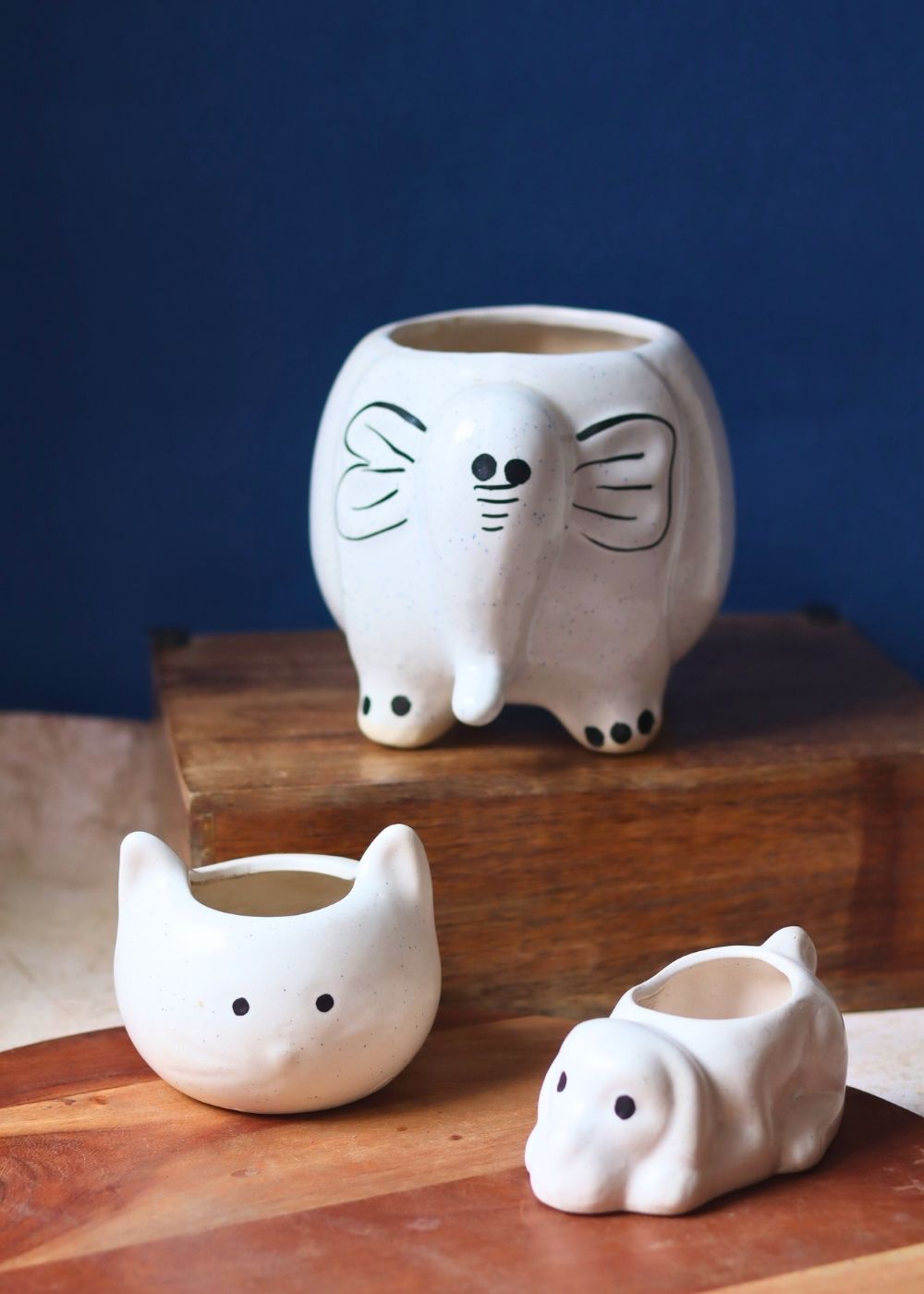 Set of 3 - Ivory Bliss Planters with premium quality material