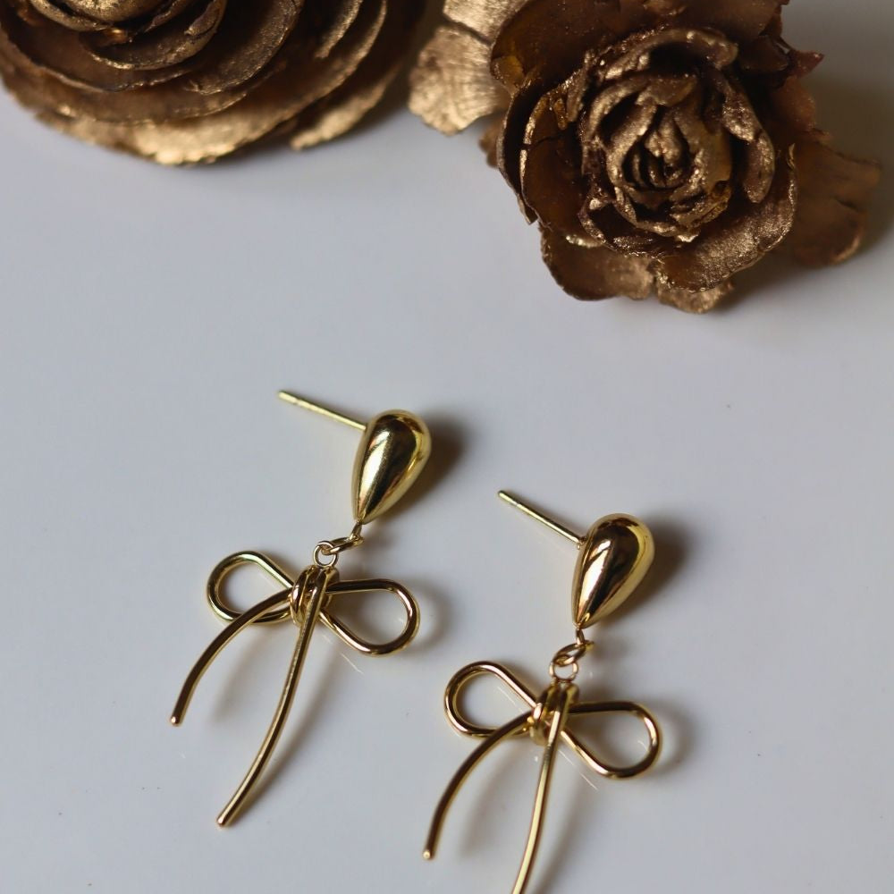Waterproof Minimal Bow Earrings