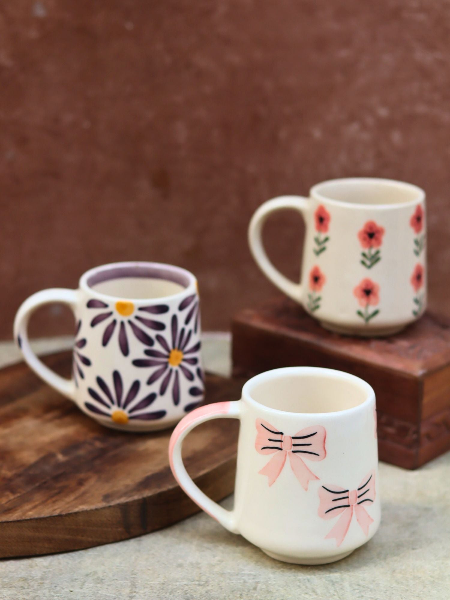 Set of 3 - Classic favourite Mugs combo handmade in India
