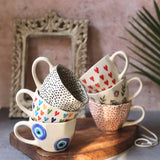 Set of 6 Handpainted Mugs (for the price of 5) handmade in india