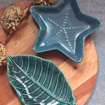 handmade Foilage leaf & Starfish Platter - Set of 2