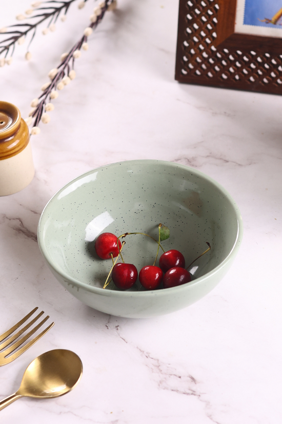 Sage Green Bowl With Cherries 