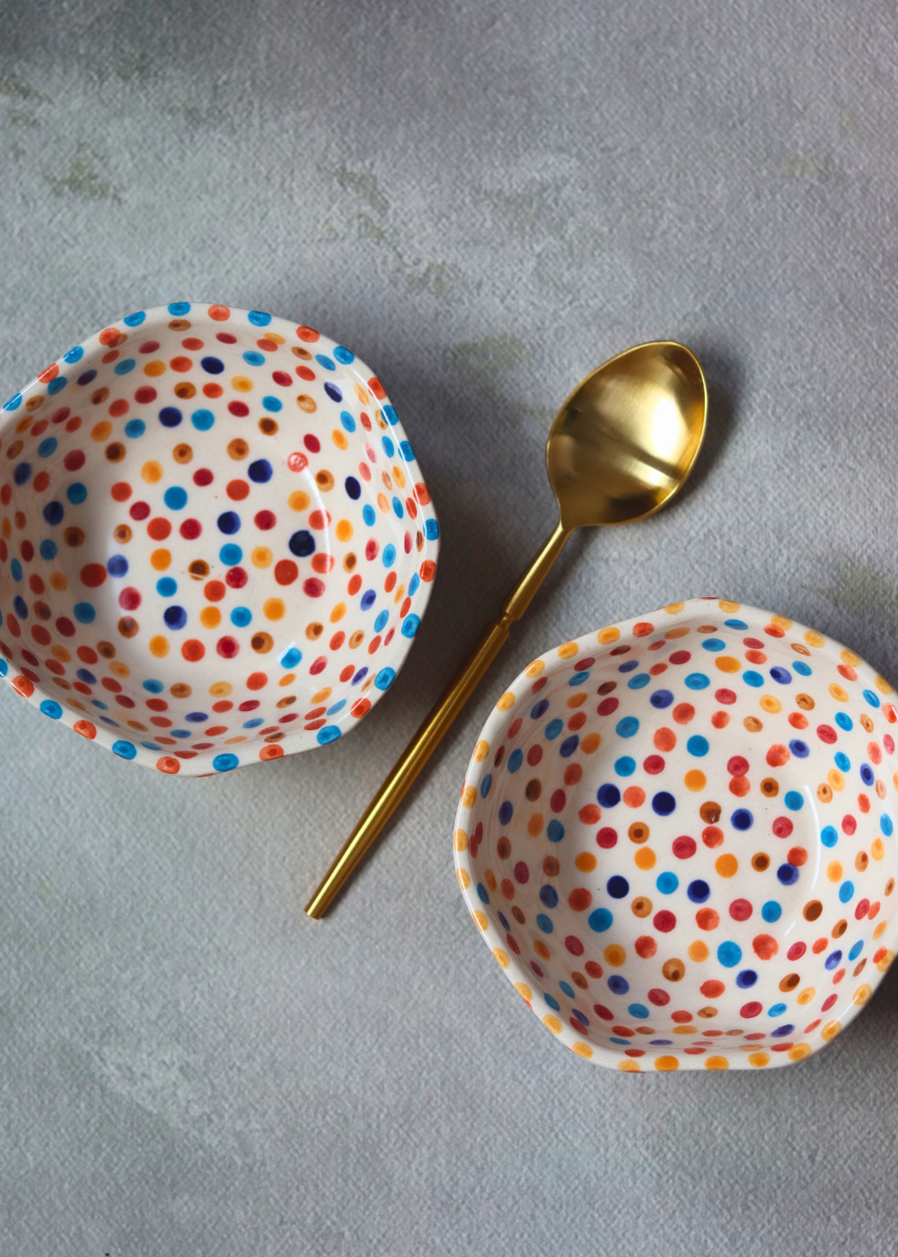 Handpainted polka bowls