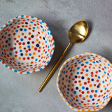 Handpainted polka bowls