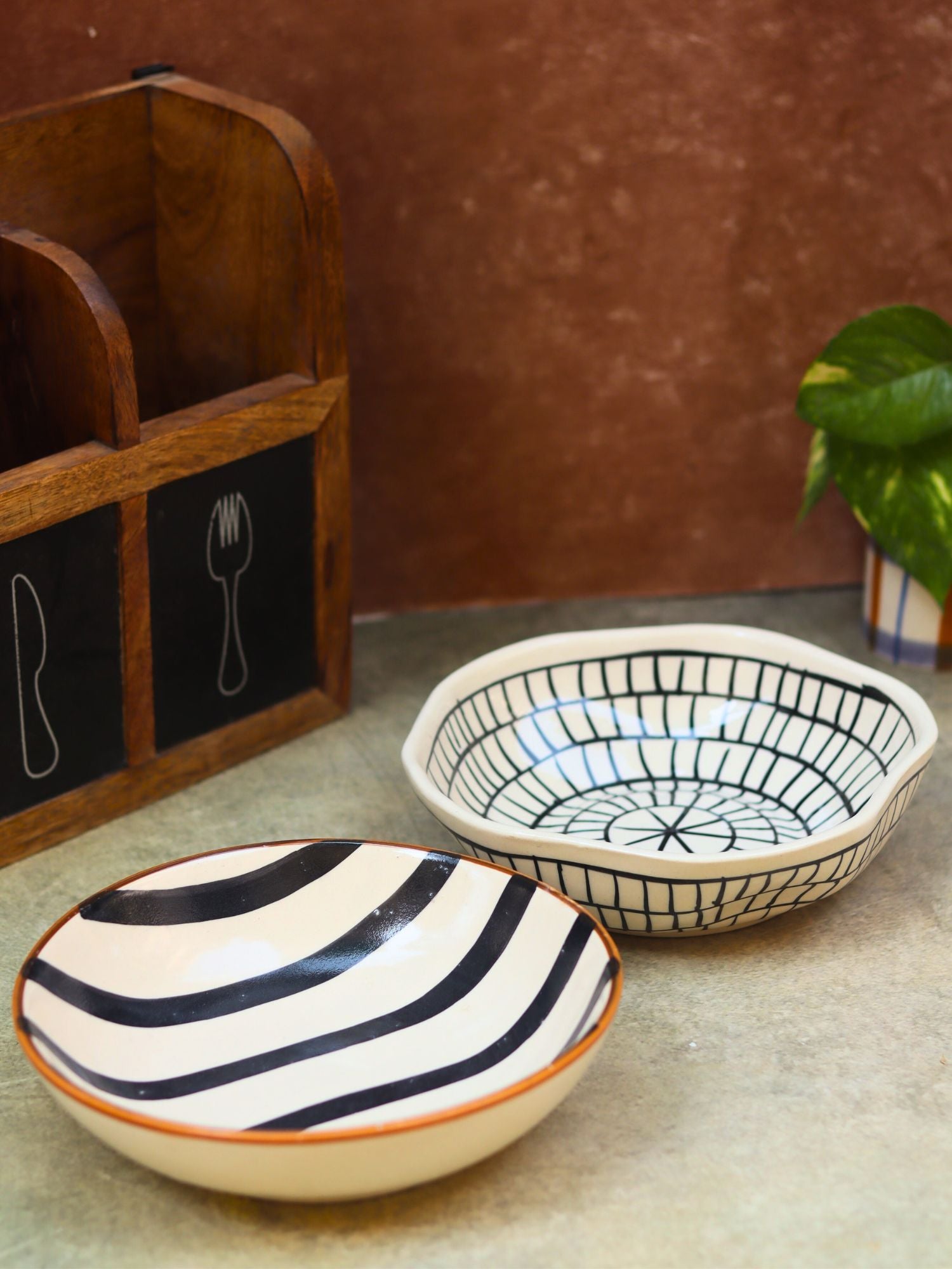Set of 2 - Zebra Bowls combo