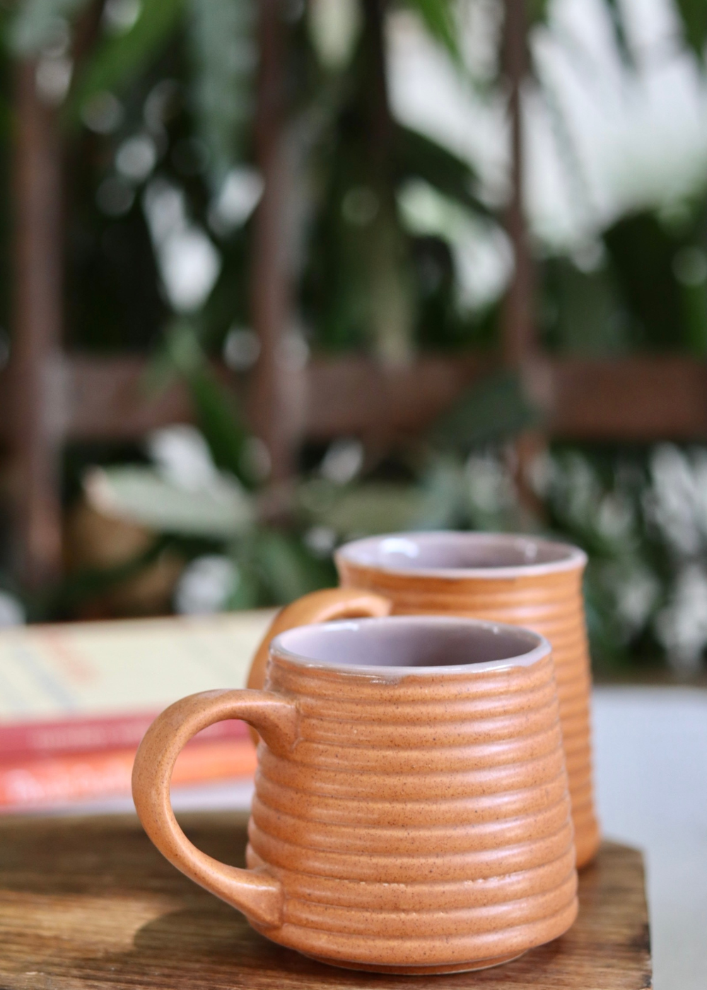 rust & grey coffee mug set of two, combo
