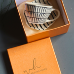 Handmade ceramic coffee mug & dessert plate with gift box