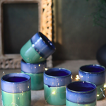 Blue & green kulhads handmade ceramic 