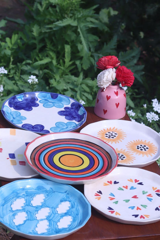 Handmade Set of 6 Pastel Delight Snack Plates (for the price of 5)