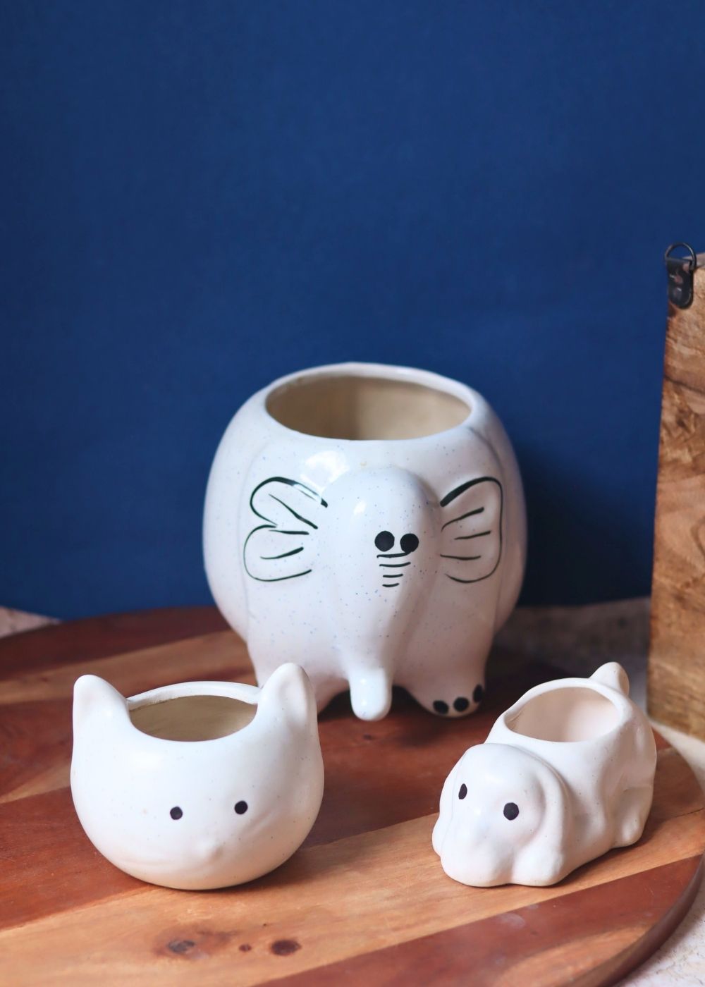 Set of 3 - Ivory Bliss Planters handmade in India