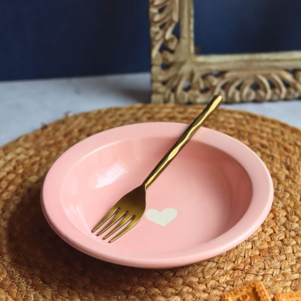 Heart Pasta Plate handmade in India