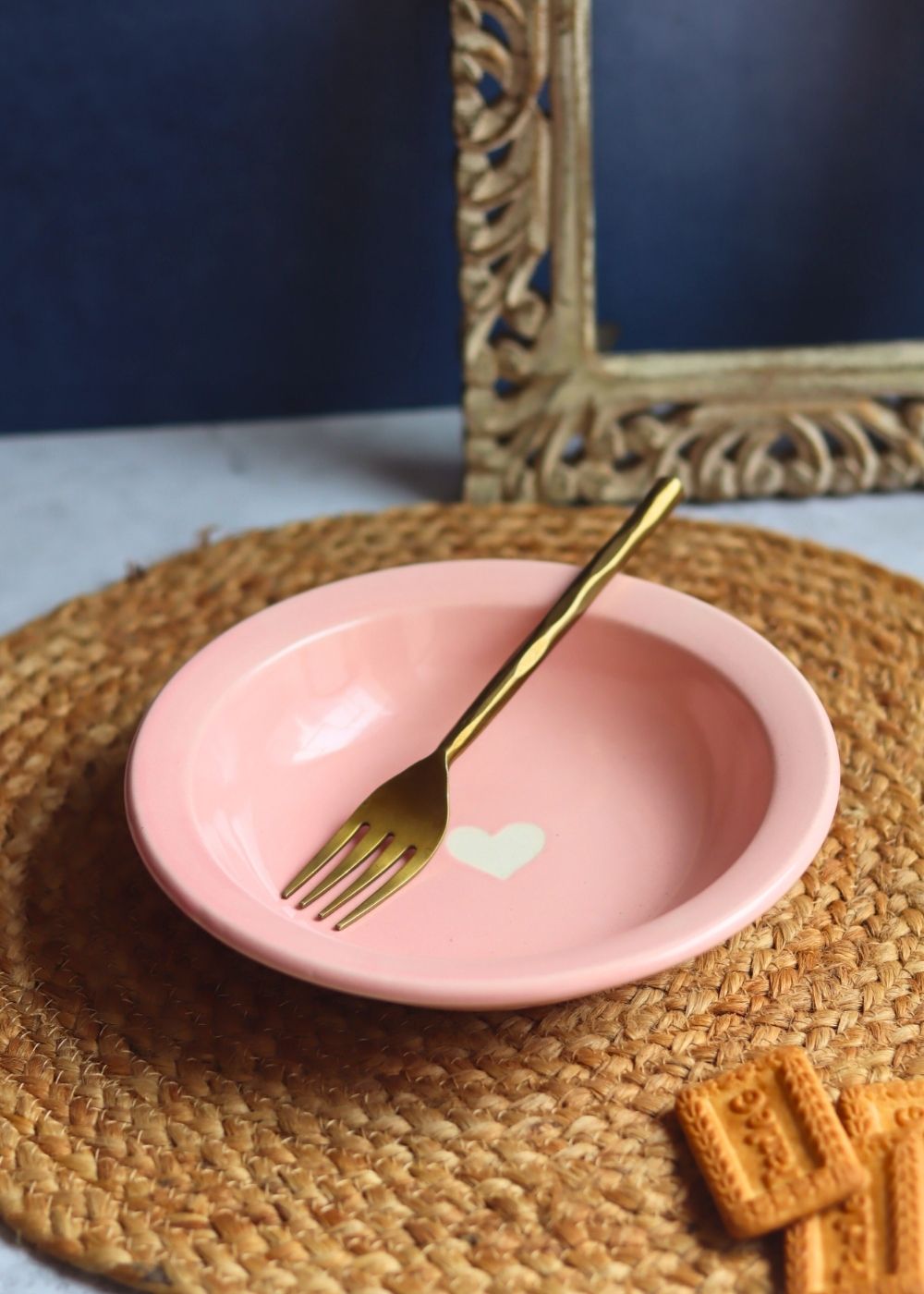Heart Pasta Plate handmade in India