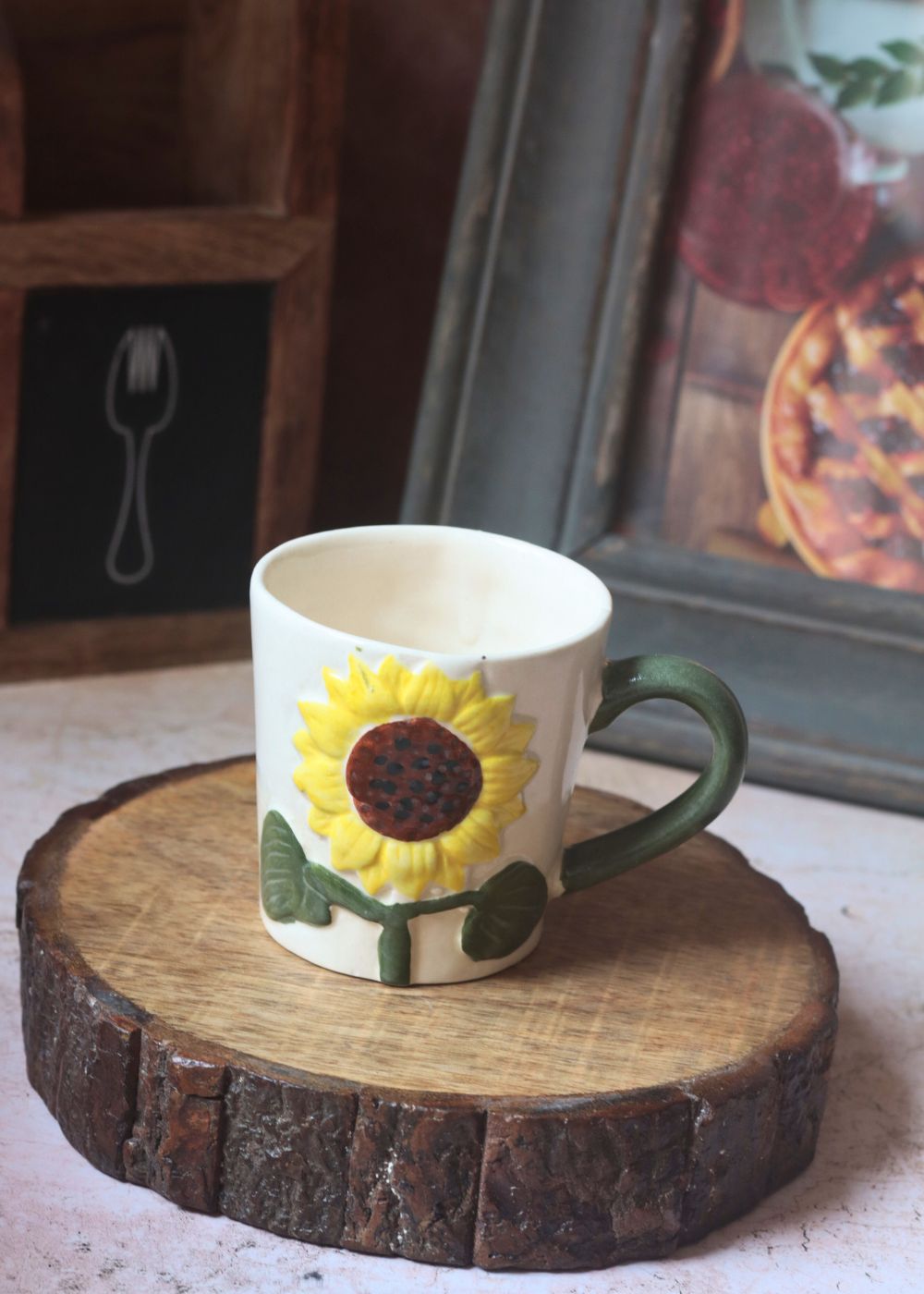 Sunflower Bliss Mug handmade in india