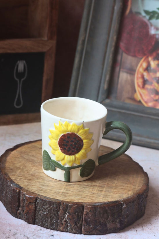 Sunflower Bliss Mug handmade in india