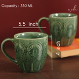Ceramic coffee mug height & breadth
