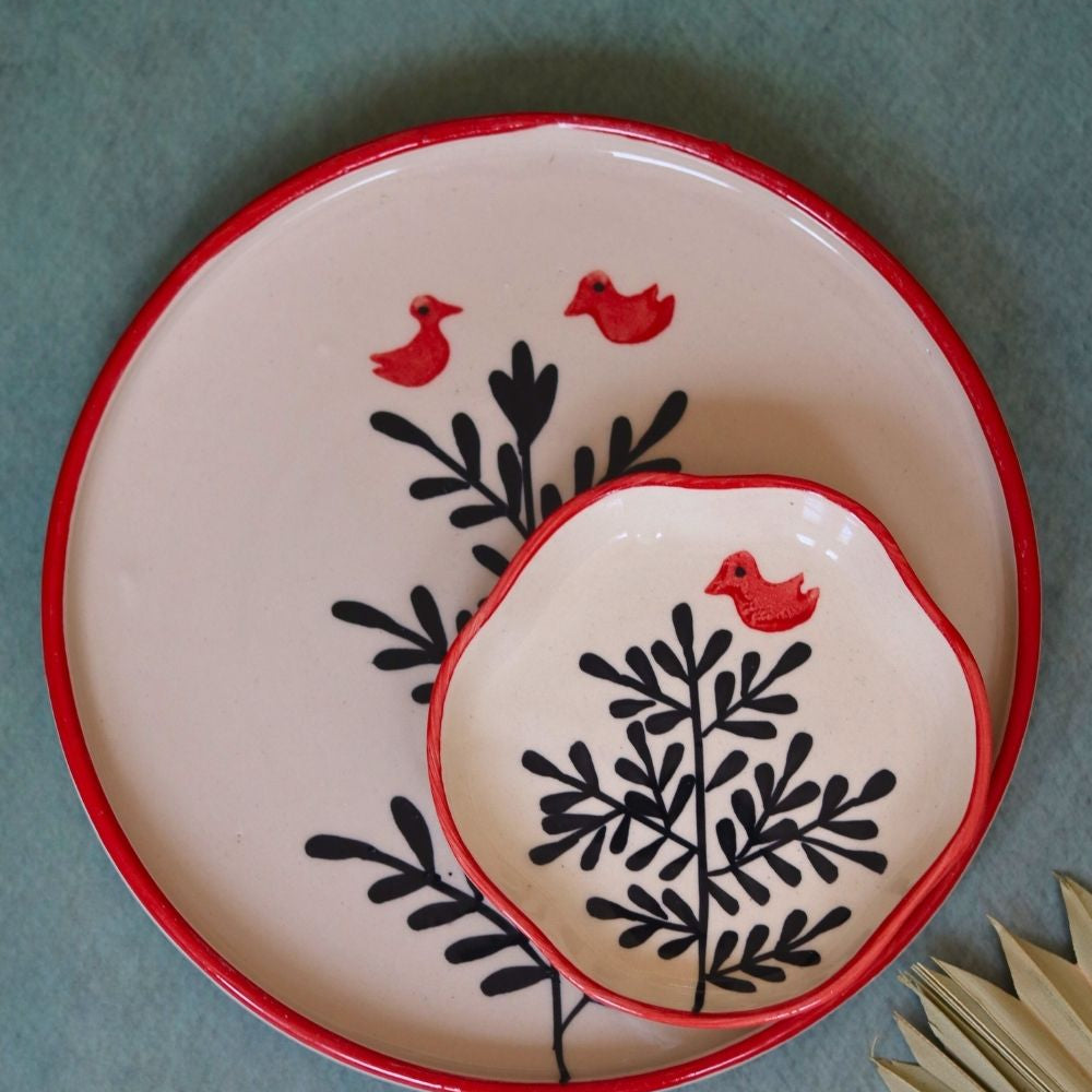 birdie platter & handmade dessert plate made by ceramic 