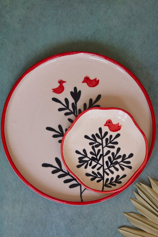 birdie platter & handmade dessert plate made by ceramic 