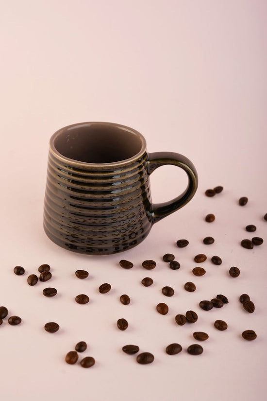 Glossy Black Coffee Mug handmade in india