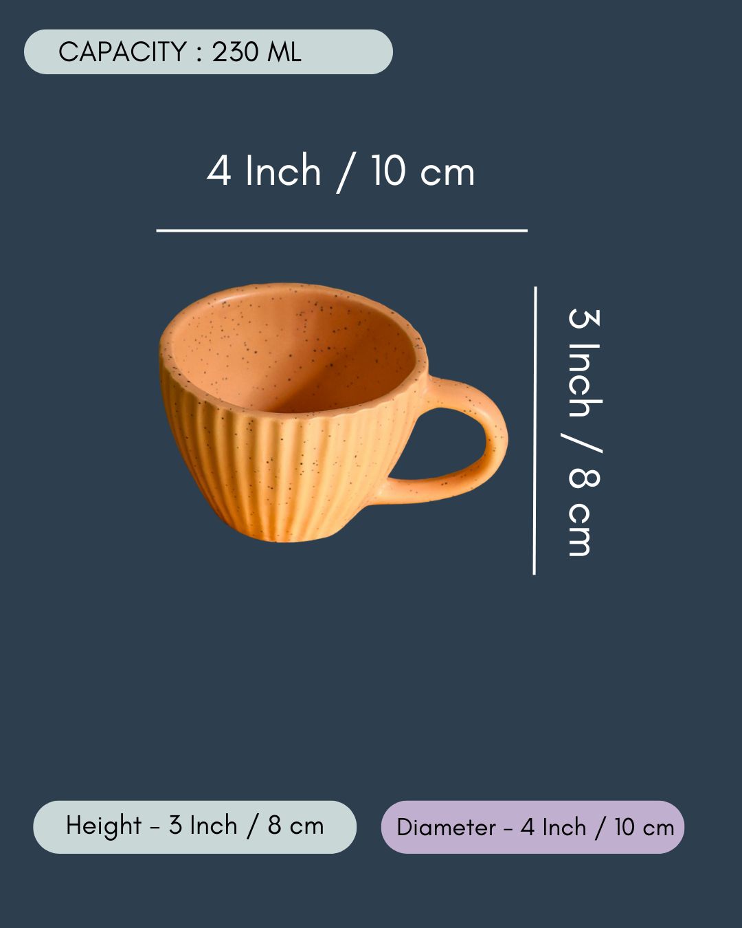 Creamy Peach Striped Coffee Mug