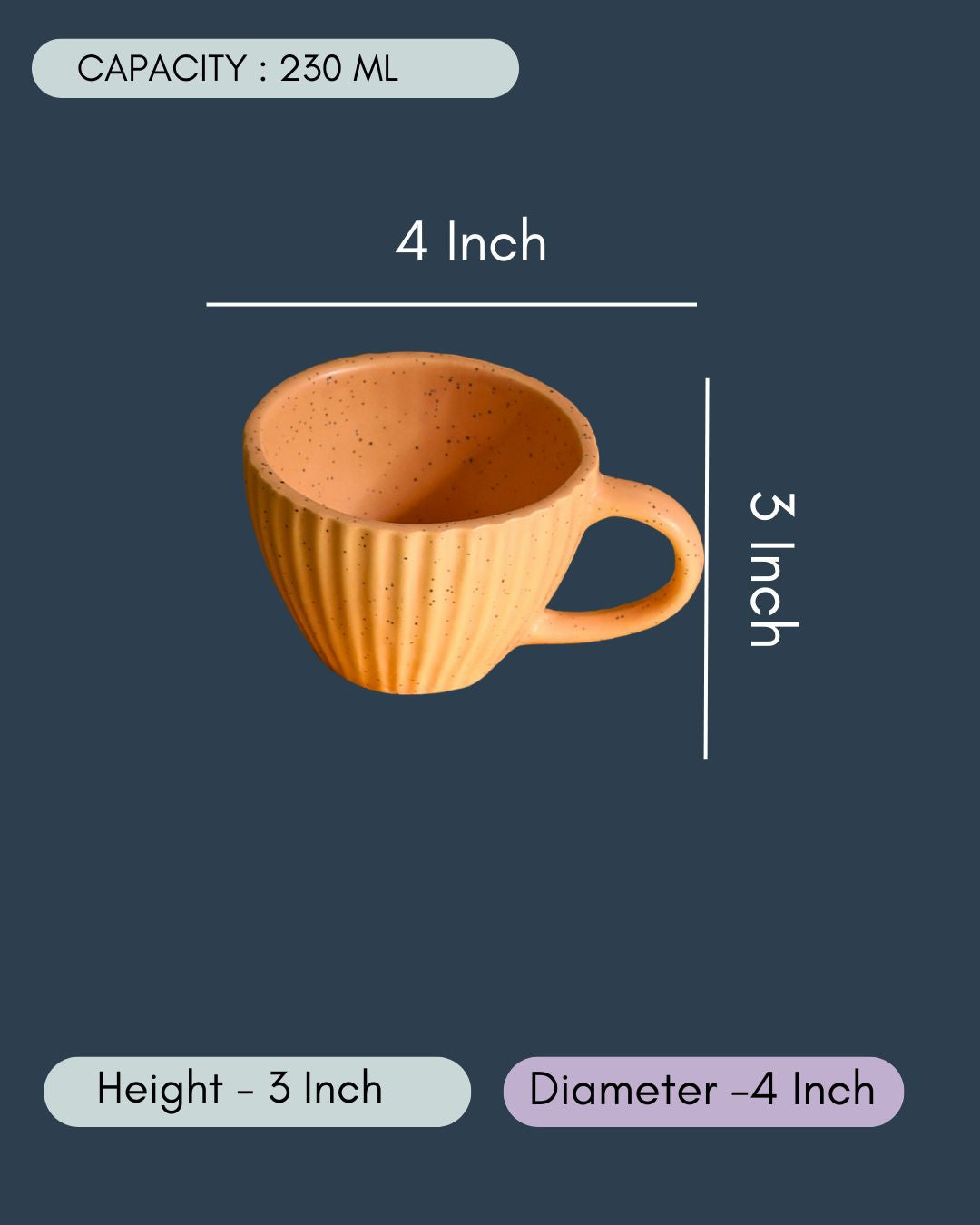 Creamy Peach Striped Coffee Mug