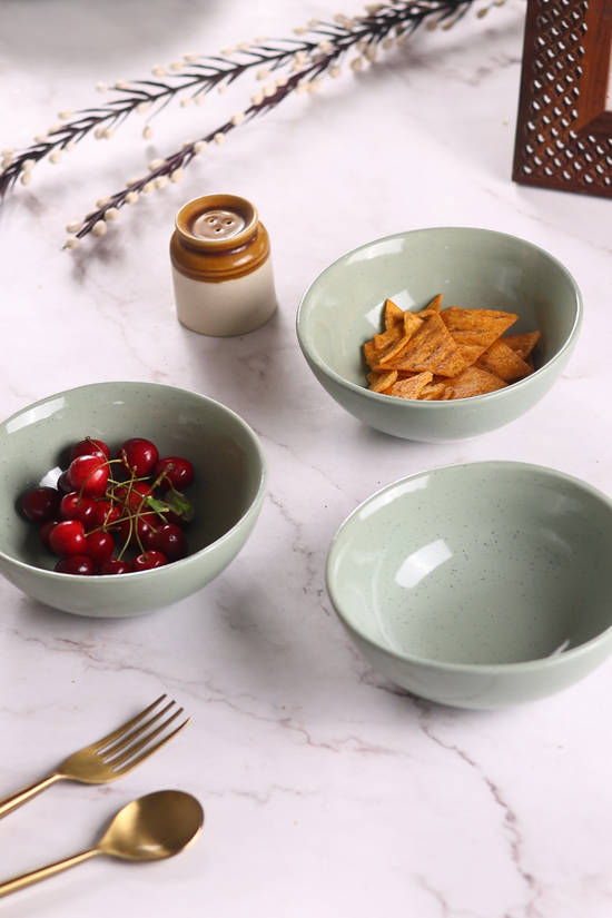 Ceramic bowl with snacks